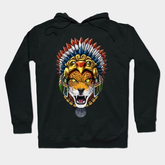 Aztec Warrior Jaguar Hoodie by underheaven